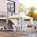 Miniatyrbild 2 av 7: Rootz Gazebo - Trädgårdspaviljong - Paviljongtält - Festtält - Med 4 X sidovägg - Väderbeständig - Metall/Polyester - Krämvit - 2,94 x 2,94 x 2,65 m