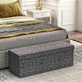 Miniatyrbillede 7 af 11: Rootz fodskammelagring Ottoman - sammenfoldelig bænk - sædebryst - blød polstring - 110 cm x 38 cm x 38 cm - Dual 61L rum - Grå