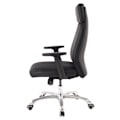 Miniatyrbild 3 av 7: Rootz kontorsstol äkta läder svart ergonomisk med nackstöd - Design Executive stol Ergonomiskt skrivbord med tiltfunktion - Vridstol med armstöd X-XL