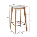 Miniatyrbillede 4 af 7: Rootz bord 60x110x60 cm hvid firkant - Barbord til 4 personer - Moderne bord til bar - Design festbord træ - Skandinavisk eg højbord