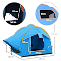 Miniatyrbild 3 av 10: Rootz Biltält Campingtält - Bilskydd - Utomhustak - 3 dörrar - Väderbeständig - 239cm x 210cm x 210cm - Orange + Blå