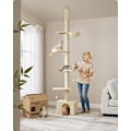 Pikkukuva 2 / 6: Rootz Cat Tree -katto korkea - Raaputustolppa - Raaputuslaite - Korkeudensäätö - Beige - MDF, vaneri, pehmo, sisal - 45cm x 30cm x (231-291cm)