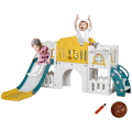 Pikkukuva 10 / 10: Rootz Toddler Slide - Liukumäki sisätiloihin - 7-in-1 -pelisetti - Kiihtyvyysalue - Bridge Walkway - Säilytyskorit - 178L x 177L x 99K cm
