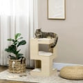 Pikkukuva 2 / 4: Rootz Cat House - Kissan luola - Kissan säiliö - 2-kerroksinen kissan luola - Sisältää lelun - Luonnon/vaaleanharmaa - 34cm x 34cm x 60cm