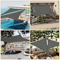 Miniatyrbillede 7 af 8: Rootz Premium Sun Sail Shade - Baldakin - Solsejl - UV-beskyttelse - Vandtæt - Holdbar - 200g/m² PES-stof - Flere størrelser tilgængelige