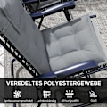 Miniatyrbillede 5 af 10: Rootz 2 stykker Sun Lounger Edition - Garden Lounger Pads - polstrede puder - Vandafvisende - 50 cm x 116 cm x 5 cm, grå