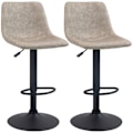 Miniatyrbillede 10 af 11: Rootz Justerbar drejelig barkrakker Set - Retro køkken afføring - Faux læderstænger - Højde Justerbar - 42x47.5x90.5-111.5 cm brun -sort