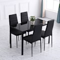 Miniatyrbillede 6 af 10: Rootz spisebord - køkkenbord - moderne spisebord - hærdet glasplade - slidstærke metalben - 120 cm x 60 cm x 75 cm - sort