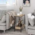 Miniatyrbillede 3 af 9: Rootz Sidebord - Kaffestativ - Dagligstue Accent - Opbevaringsskrivebord - Udstillingsplatform - Loungemøbler - Lys Eg + Sort - 50x55x25 cm