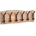 Miniatyrbillede 7 af 7: Rootz design knagerække akacie massivt træ - metal 100 x 29 x 12,5 cm - Krogestang hall knagerække væg - Garderobe træ