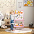 Miniatyrbillede 2 af 11: Rootz 2 -in -1 Kids Painting Easel - Whiteboard - Chalkboard - Creative Fun - 49 cm x 53,5 cm x 113 cm - Pink