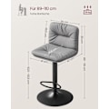 Miniatyrbillede 8 af 10: Rootz Grey 2-delt sæt barstole - Bordskamler - Køkkenø-sæder - PU-materiale - Metalramme - Skumpolstring - Justerbar højde - Kompakt design - Ergonomi