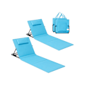 Miniatyrbillede 1 af 7: Rootz Sky Blue Beach Lounger Set - Udendørs stole - Sammenklappelige liggestole - Galvaniseret stålstel - Oxford klud - 158cm x 55cm