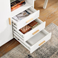 Pikkukuva 5 / 8: Rootz Office Storage -kaappi - arkistokaappi - puinen järjestäjä - valkoinen ja ruskea ulkonäkö - 90x75x45cm - MDF & kumipuu