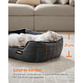 Miniatyrbillede 3 af 7: Rootz Hundeseng - Pet Bed - Polstret måtte - Imiteret linned - Plys polstring - Anti-Slip stof - 60 cm x 50 cm x 21 cm