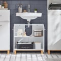 Miniatyrbillede 3 af 7: Rootz Underskab til vask - Badeværelsesskab - Opbevaring under vask - Justerbar hylde - Tippsikring - MDF-konstruktion - 60 cm x 60 cm x 30 cm