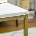 Miniatyrbillede 6 af 6: Rootz 2 sideborde - stabelbare sideborde - bordplade i marmorlook - Lille sofabord - træmateriale - guld + hvid - 45L x 45W x 50H cm