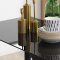 Miniatyrbild 4 av 6: Rootz Matgrupp - Matbord med 4 stolar - Modern design - Glasbord - konstläder - Svart - 120cm x 60cm x 97cm