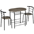 Pikkukuva 1 / 7: Rootz keittiön pöytäsetti - ruokailuryhmä - 3-osainen bistrosetti - 1 pöytä - 2 tuolia - MDF/metalli - Musta - 80 cm x 53 cm x 74,5 cm