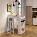 Miniatyrbillede 2 af 9: Rootz multifunktionelt barbord - Opbevaringsbord - Spisebord - Rigelig opbevaring, holdbar konstruktion, nem montering - Træmateriale - 100 cm x 100 c