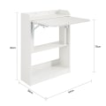 Miniatyrbild 5 av 7: Rootz hopfällbart skrivbord - Datorbord - Arbetsbord - Multifunktionellt, utrymmesbesparande, säkert låsdesign - Vit - 64cm x 82cm x 58cm