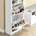 Miniatyrbillede 6 af 7: Rootz hvidt skoskab - Skovipper - Skoopbevaring - Rummelig opbevaring - Robust konstruktion - Mulighed for vægmontering - 60 cm x 110 cm x 24 cm