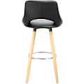 Miniatyrbillede 4 af 9: Rootz Barstol i imiteret læder - Skammel af træramme - Komfortabel siddeplads - Holdbar og stabil - Nem montering - 91 cm x 43 cm x 43 cm