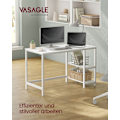 Miniatyrbillede 2 af 6: Rootz Maple White Desk - Skrivebord - Studiebord - Spånplade og stålkonstruktion - Rummelig arbejdsflade - Nem montering - 60cm x 120cm x 76cm