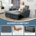 Miniatyrbillede 5 af 10: Rootz 2-i-1 sovesofa - Sofa - Gæsteseng - Ergonomisk design - 3 justerbart ryglæn - Højkvalitets polstring - 155 cm x 90 cm x 88,5 cm
