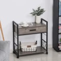 Miniatyrbillede 2 af 7: Rootz Sidebord - Sidevognsbord - Serveringsvogn - Køkkenvogn - Køkkenvognsbord - Sofabord - 60 x 30 x 65 cm