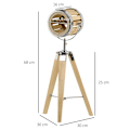 Miniatyrbillede 7 af 7: Rootz Bordlampe - Sengelampe - Stativlampe - Træstativramme - Spotlight Design - Natur/Sølv - 30 cm x 30 cm x 68 cm