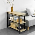 Miniatyrbillede 4 af 8: Rootz L-formet sidebord - Sofabord - Hjørneskrivebord - Industrielt design - Fleksibel og mobil med låsbare hjul - Metalstel af høj kvalitet - Robust