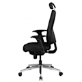 Miniatyrbillede 7 af 8: Rootz Chair Skrivebordsstol Stof Sort Executive Chair Modern - Drejestol med synkron mekanisme - Arbejdsstol med nakkestøtte 120kg - Kontorlænestol, h