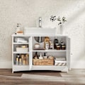 Miniatyrbillede 6 af 7: Rootz Vaskeskab - Opbevaringsskab - Skab - 2 døre Vaskeskab - Vaskeskab - Hvid - 90 x 30 x 60 cm