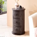 Miniatyrbillede 2 af 7: Rootz Modern kommode - Skænk - Opbevaringsskab - Mangotræ - Unik korn - Massivt træ - Sort - 34cm x 65cm x 34cm