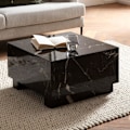 Miniatyrbild 2 av 7: Rootz Elegant Soffbord - Kubbord - Marmorlook - Förvaringsyta - Mångsidig användning - 60cm x 60cm x 35cm
