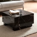 Miniatyrbillede 2 af 7: Rootz Elegant Sofabord - Kubebord - Marmorlook - Opbevaringsområde - Alsidig brug - 60 cm x 60 cm x 35 cm