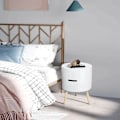 Miniatyrbillede 2 af 4: Rootz Side Table - Bedside Table - Sofa Table - 2 Storage Spaces - Coffee Table - Living Room - Wood - White