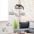 Miniatyrbillede 2 af 10: Rootz Cat Klatrevægsæt - Kattetrin - Dobbelt platform - Hjørneplatform - Plysbeklædt spånplade - Pladsbesparende - 90 cm x 26 cm x 12,5 cm