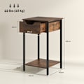 Miniatyrbillede 3 af 7: Rootz Sidebord - Sengebord - Plantestativ - Industriel Charm - 40L x 40W x 68H cm