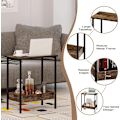 Miniatyrbillede 6 af 9: Rootz Metal Sidebord - Træ Sofabord - Kompakt Endebord - Praktisk opbevaringsløsning - 50cm x 55cm x 25cm