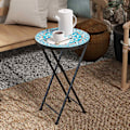 Miniatyrbillede 8 af 10: Rootz Mosaic Garden Bord - Foldbar terrassebord - Runde gårdhaveborde - Rumbesparende design - Ø35,5 x 55 timer cm