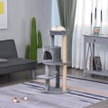 Miniatyrbillede 4 af 10: Rootz Cat Tree - Cat Activity Tree - Ridsestolper - Cat Cave - Cat House - Grå - 48x48x104 cm