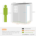 Pikkukuva 3 / 11: Rootz Tool Shed - puutarhavaja - Storage Shed - Suojainen lukitus - 122 x 149 x 192/177 cm