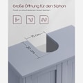Miniatyrbillede 5 af 8: Rootz underskab til vask - Vaskeskab til badeværelset - Opbevaring med 2 døre - Mystisk grå - MDF-materiale - 30 cm x 60 cm x 60 cm - Kan monteres på