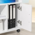 Miniatyrbillede 5 af 7: Rootz multifunktionelt printerbord - Kontoropbevaringsskab - Sidebord - Sofabord - Alsidig brug - Låsbare hjul - Holdbart PB-materiale - 50 cm x 75 cm