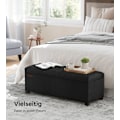 Miniatyrbillede 2 af 8: Rootz Ottoman Opbevaringsskammel - Opbevaringsbænk - Polstret bænk - MDF-konstruktion - 40 cm x 110 cm x 40 cm - Blæk sort
