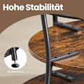 Miniatyrbillede 5 af 6: Rootz Round sofabord - Sofatisk med hylde - Stue Bord - Holdbart træspanel og stål - 80 cm x 45 cm