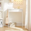 Miniatyrbillede 5 af 7: Rootz Modern Desk - Computerbord - Toiletbord - Kompakt design - Opbevaringsskuffe - Sidekroge - MDF-konstruktion - 60cm x 76cm x 40cm
