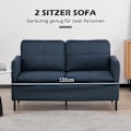 Miniatyrbild 4 av 10: Rootz 2-sits soffa - Loveseat - Klädd soffa - Elegant design - 135L x 67W x 80H cm - Krämfärgad - Tyg i linne-look